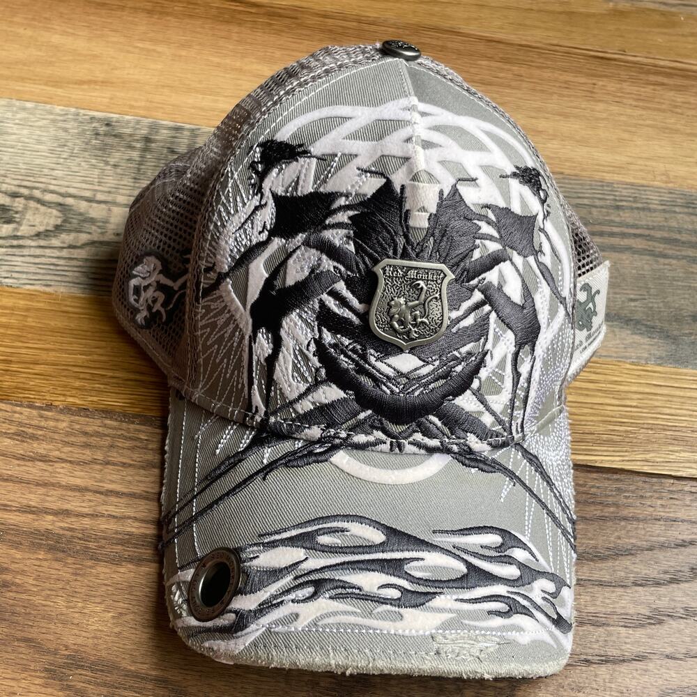 Red Monkey Los Angeles Trucker Hat Gray Mesh Snapback Torry Pendergrass